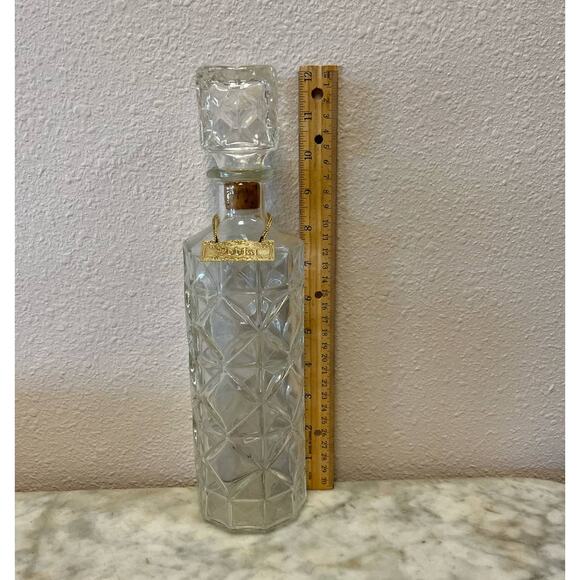 Vintage antique round Vodka cut glass decanter - Picture 2 of 8